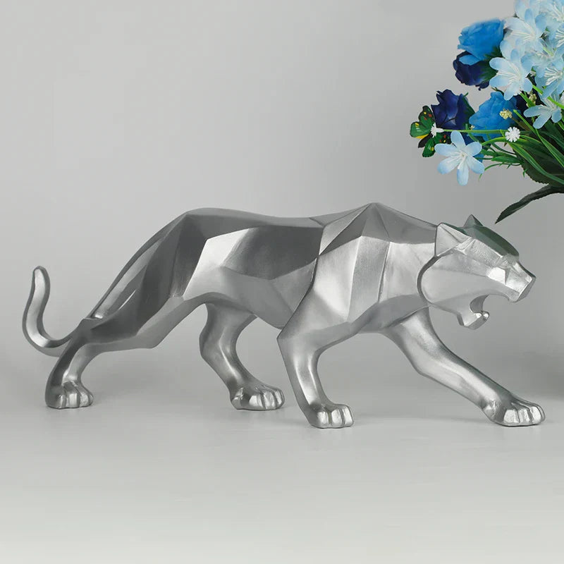 DecorBites™ Black Panther Resin Geometric Statue Decor Ornament