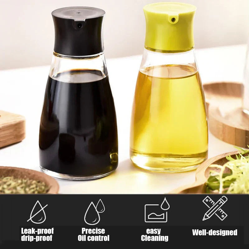 DecorBites™ 170ML Seasoning Bottle with Leak-Proof Design for Oil, Soy Sauce & Vinegar