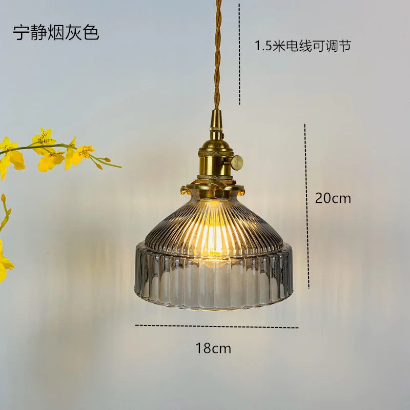 DecorBites™ Glass Hanging Lamp with Switch: Modern Nordic Copper Pendant Light Fixtures