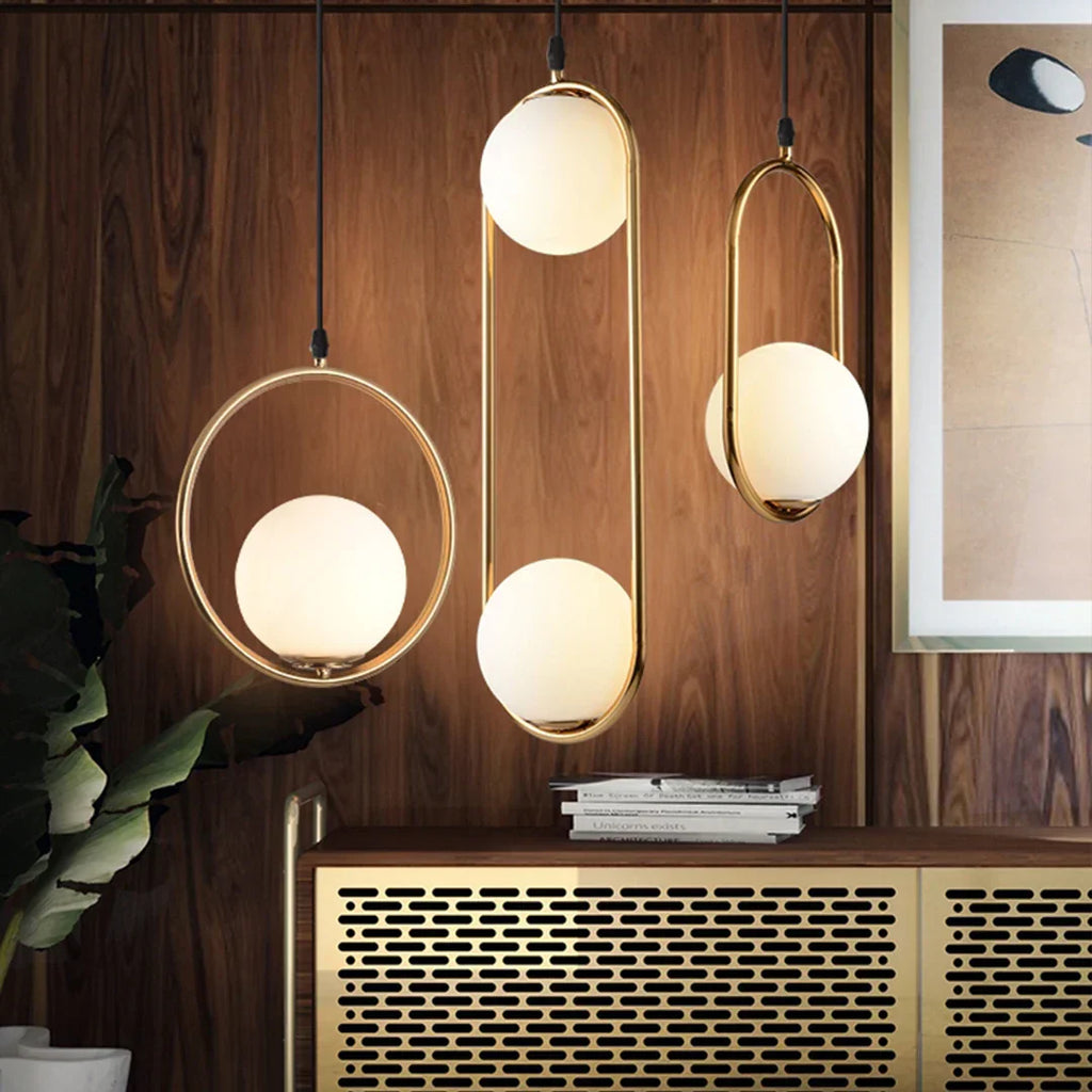 DecorBites™ Glass Ball Pendant Lights | Modern Nordic LED Hanging Lamp for Dining and Bar