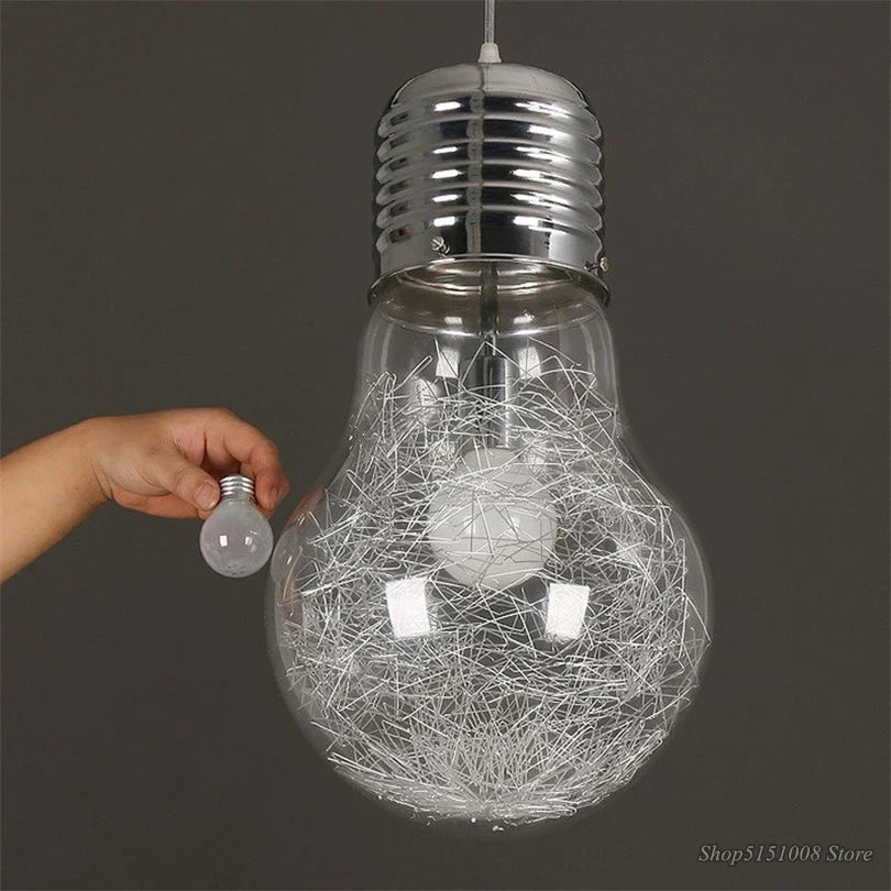 DecorBites™ مصباح LED متدلي بلمبة كبيرة زجاجي معلق لديكور المنزل