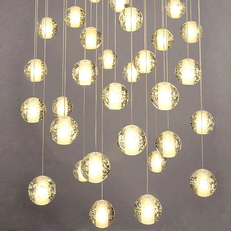 DecorBites™ Crystal LED Chandelier: Modern Luxury Pendant Lights for Staircase, Bedroom, and Living Room