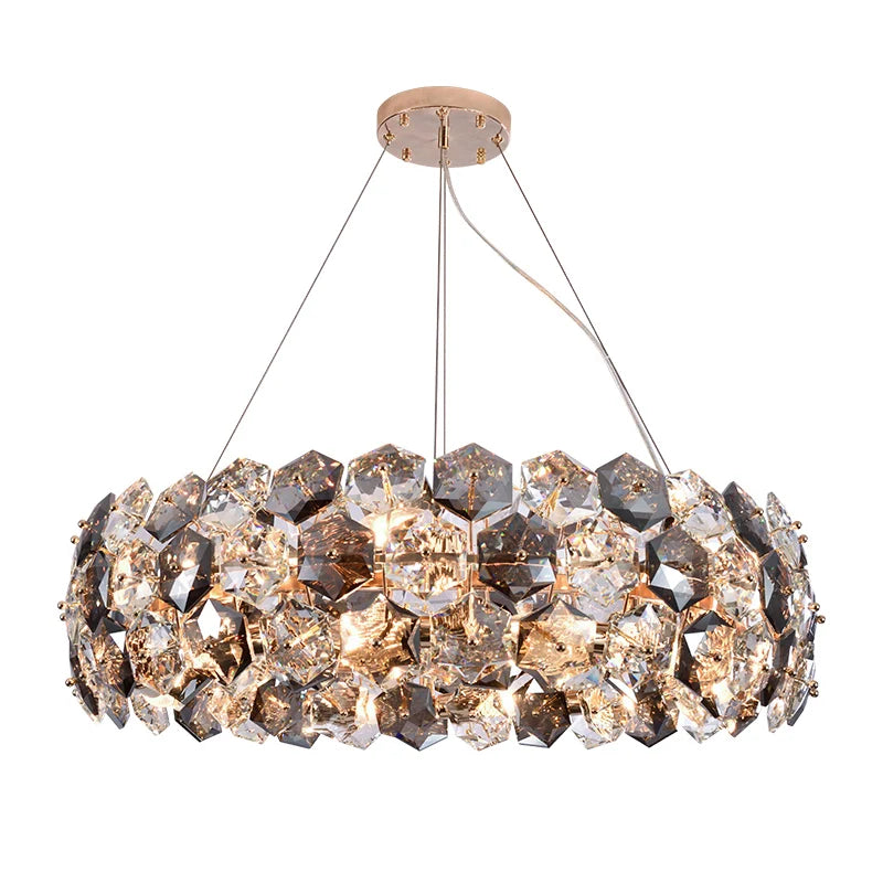 DecorBites™ Crystal Wrought Iron Chandelier: Creative Dining & Living Room Suspension Light