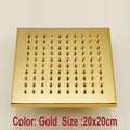 DecorBites™ Gold Square OverHead Rain Shower Head Copper Bathroom Shower
