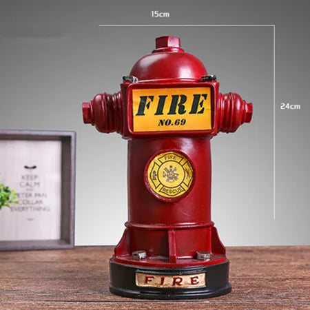 DecorBites™ 24cm Fire Hydrant Piggy Bank & Fire Extinguisher Figurine Home Decor