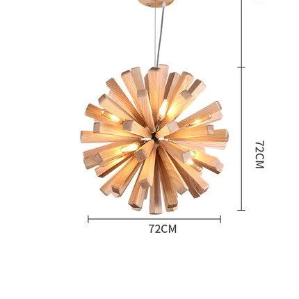 DecorBites™ Dandelion Wooden Pendant Lights - Solid Wood Hanging Lamps for Dining Room & Restaurant