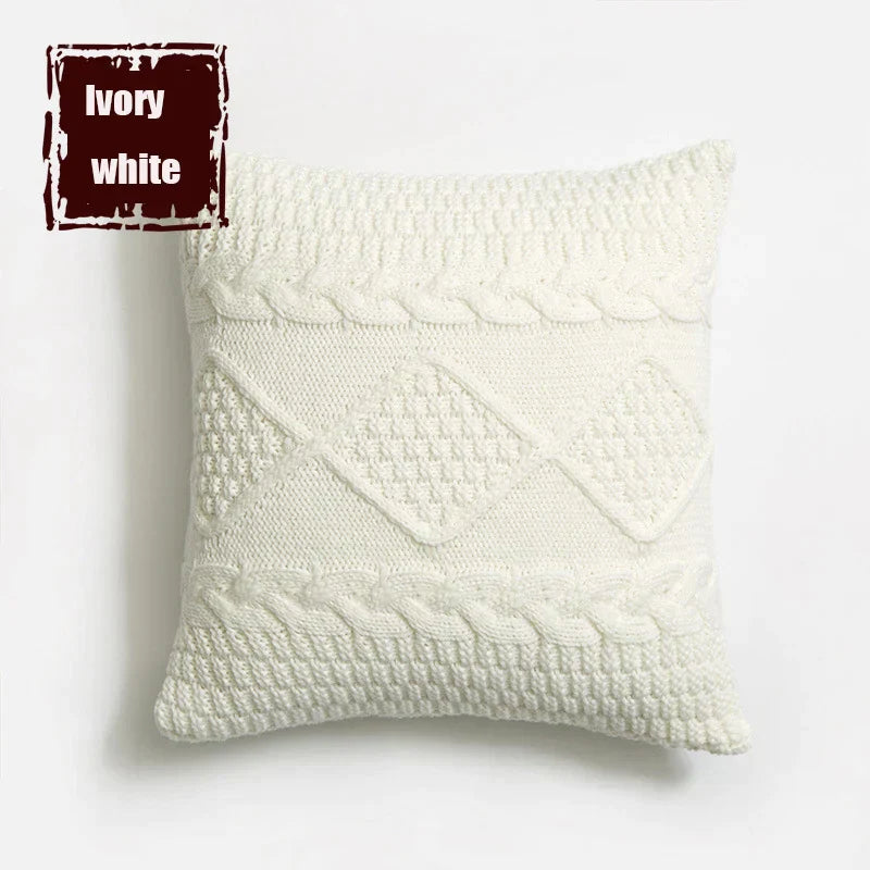 DecorBites™ Housse de Coussin en Tricot Losange : Housse de Coussin Décorative Super Douce pour la Maison
