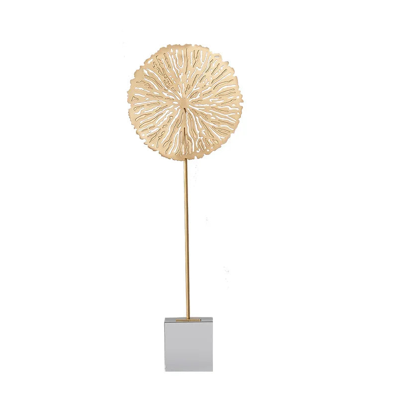 DecorBites™ Golden Lotus Sculpture Metal Crafts Modern Minimalist Decor Statue