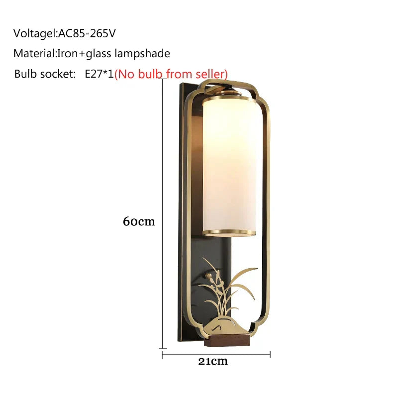 DecorBites™ Iron Glass Wall Lamp for Living Room Bedroom, TV Background Wall Sconce