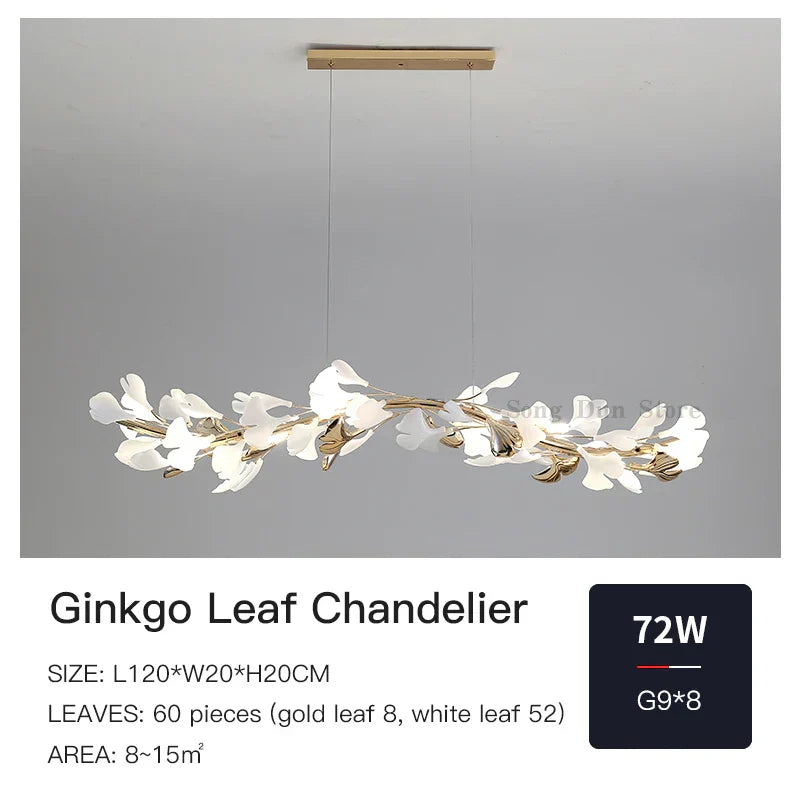 DecorBites™ Ginkgo Ceramic Chandelier: Luxury Pendant Lights for Dining & Living Room