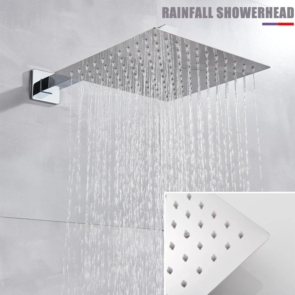 DecorBites™ 16" Big Rainfall Shower Faucet with Digital Display and Single Lever Temperature Control