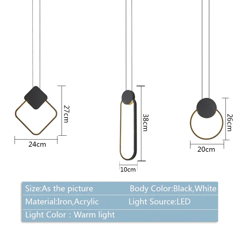 مصباح قلادة DecorBites™ LED ألومنيوم للمطبخ، المطعم، البار، غرفة المعيشة، غرفة النوم