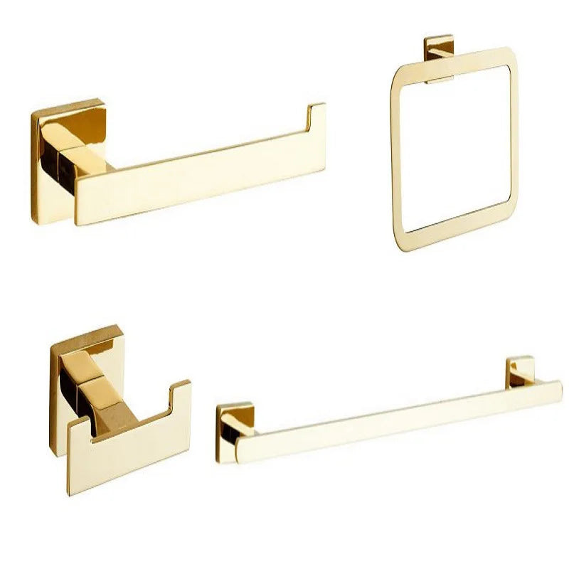 DecorBites™ Gold Towel Ranger: Brass Wall Mounted Bathroom Accessory Rack