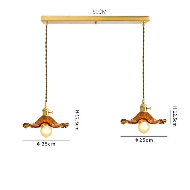 مصباح معلق DecorBites™ الزجاجي الأخضر: مصباح LED متدلي عصري لغرفة المعيشة والطعام