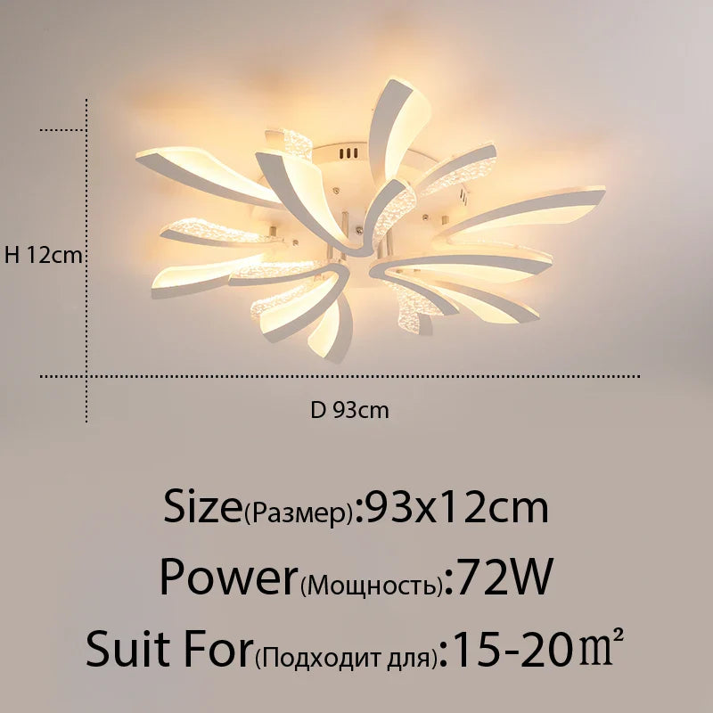 ثريا سقف LED DecorBites™ لغرفة المعيشة وغرفة النوم وغرفة الطعام وغرفة الدراسة (أبيض/أسود)