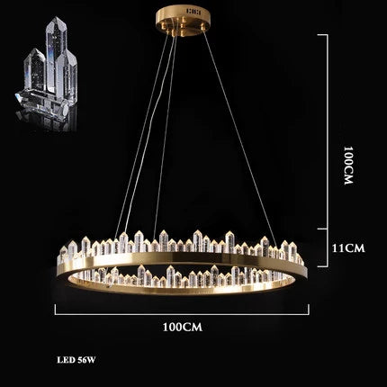 DecorBites™ Dimmalbe LED Crystal High Ceiling Chandelier for Living Room