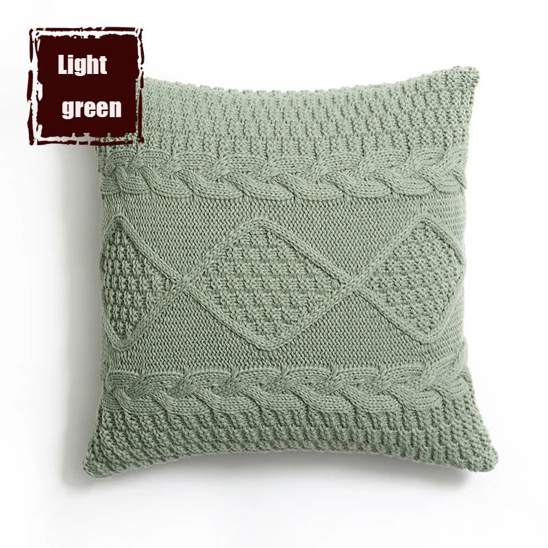 DecorBites™ Housse de Coussin en Tricot Losange : Housse de Coussin Décorative Super Douce pour la Maison
