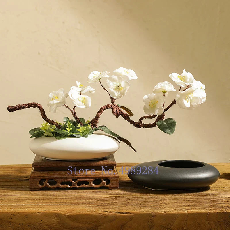DecorBites™ Cobblestone Deformation Ceramic Vase Flower Pot Modern Home Decoration