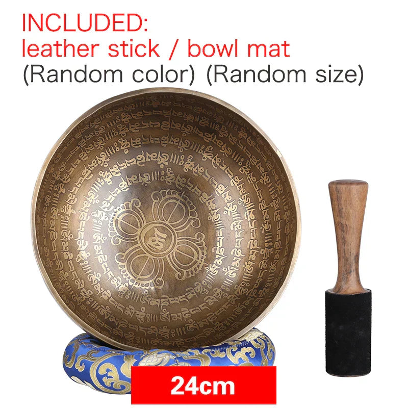 DecorBites™ 24cm Tibetan Singing Bowl for Yoga Music Therapy and Meditation