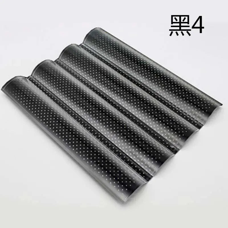 DecorBites™ Wave Bread Pan for Baking French Baguettes - 4 Groove Non-Stick Cake Tray