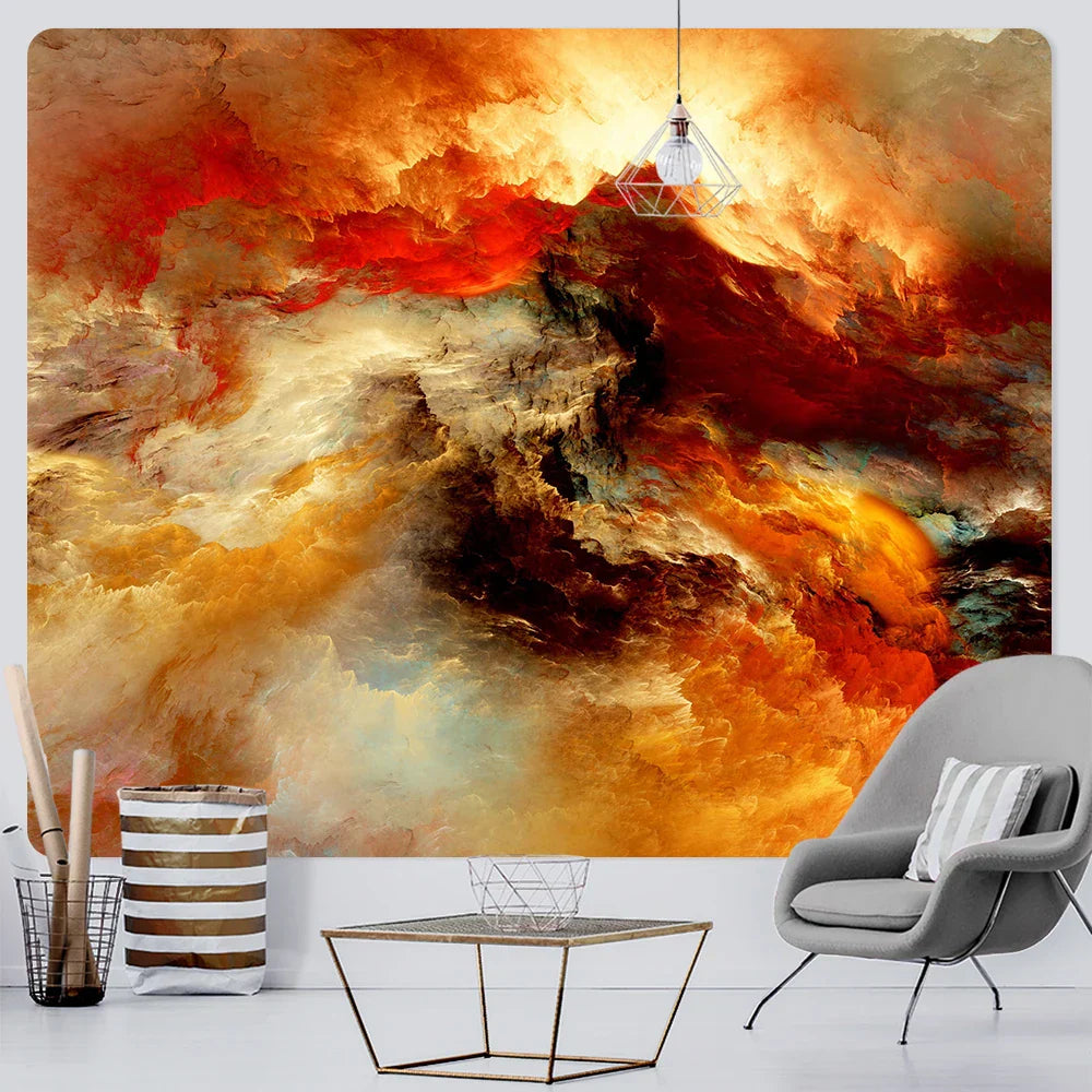DecorBites™ Cloud Home Tapestry: Boho Yoga Mat & Hippie Wall Decor, Large Size