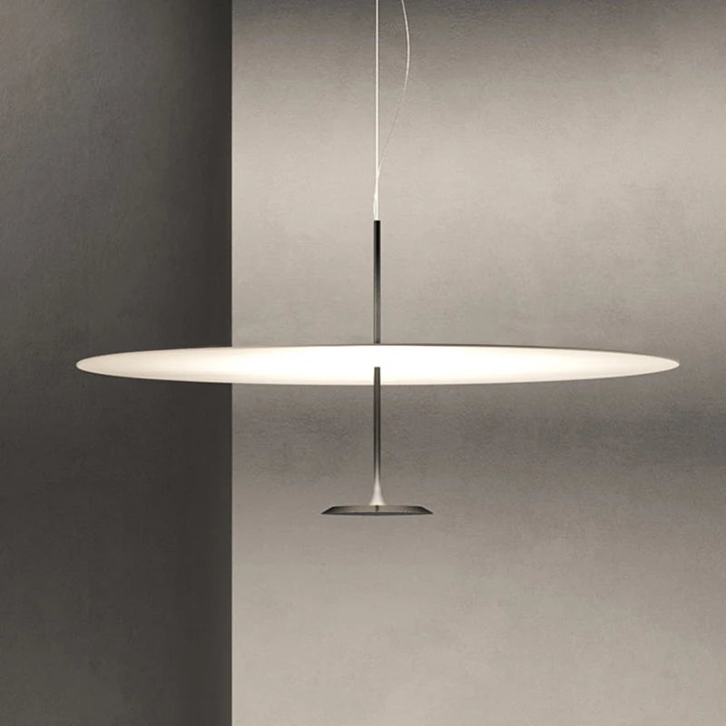 Postmodern Saucer Metal Pendant Light in White or Black