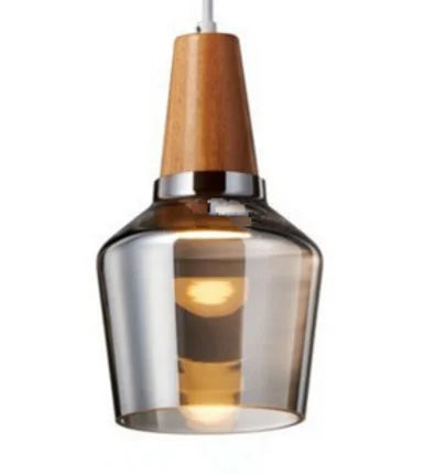 Nordic Glass and Wood Pendant Light