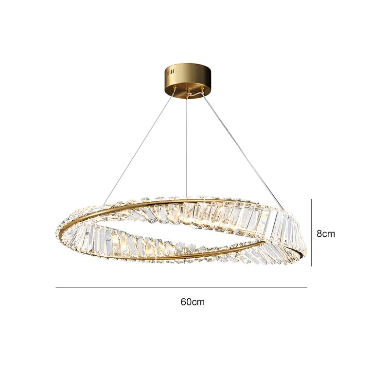 DecorBites™ Crystal Ring Light: Postmodern Round Chandelier for Living Room, Bedroom, Dining Room