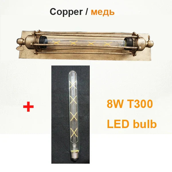 DecorBites™ Industrial Wall Lamp Black Silver Copper 8W LED Sconce Light for Bedroom Café