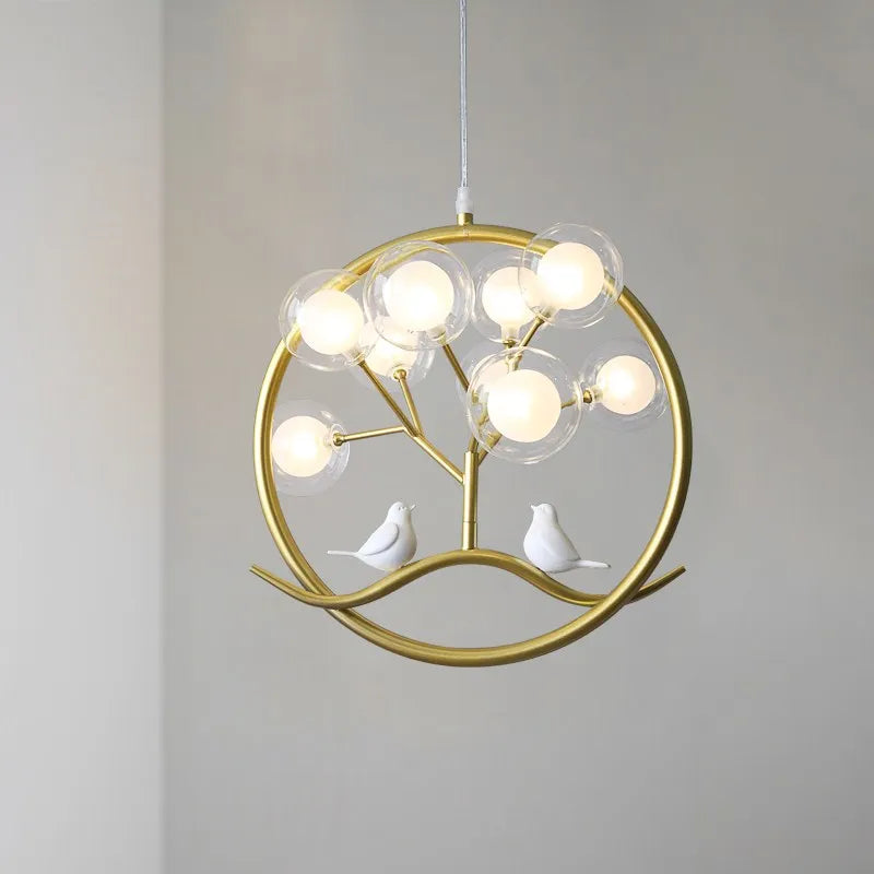 ثريا كرة زجاجية ذهبية DecorBites™ بتصميم إسكندنافي للمنزل وغرفة الطعام والمطبخ والمطعم والردهة