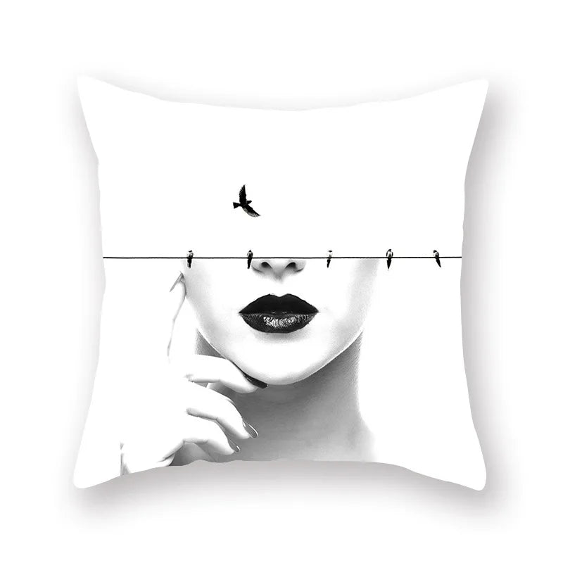 DecorBites™ Black Geometric Cushion Cover | Decorative Sofa Pillow Cases | Living room Throw Home Decor