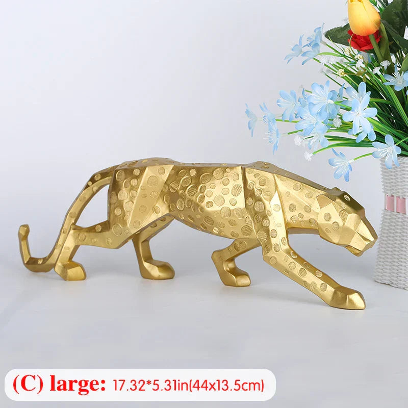 DecorBites™ Black Panther Resin Geometric Statue Decor Ornament