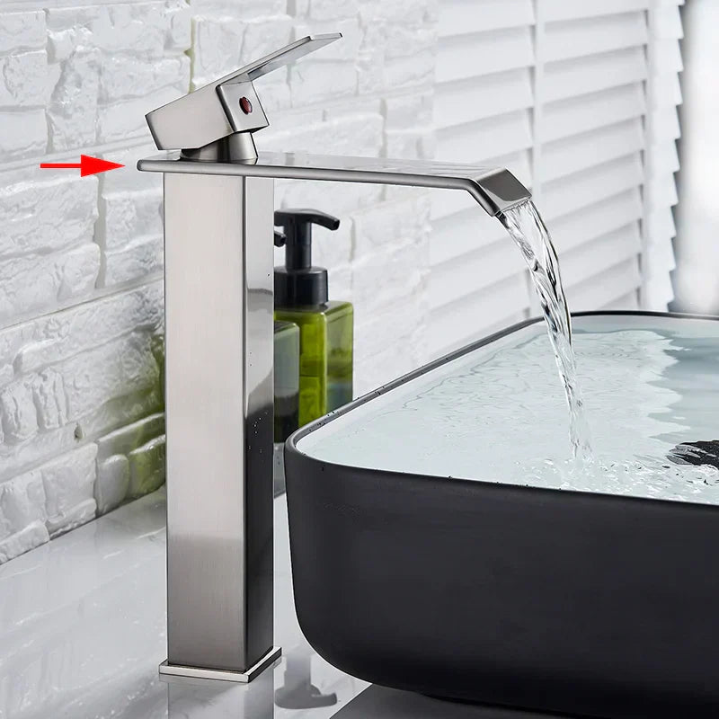 DecorBites™ Gold Basin Faucet Single Level Mixer Tap Hot Cold Water Bathroom Sink Tap