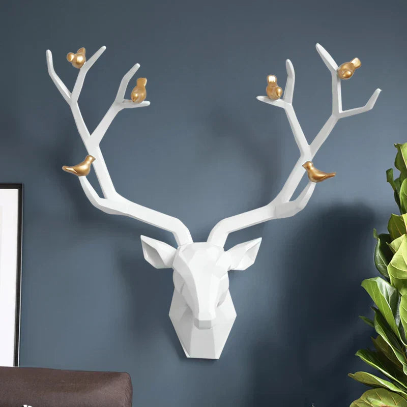 ديكور جدار رأس الغزال من DecorBites™ | تمثال حيوان تجريدي حديث لديكور المنزل