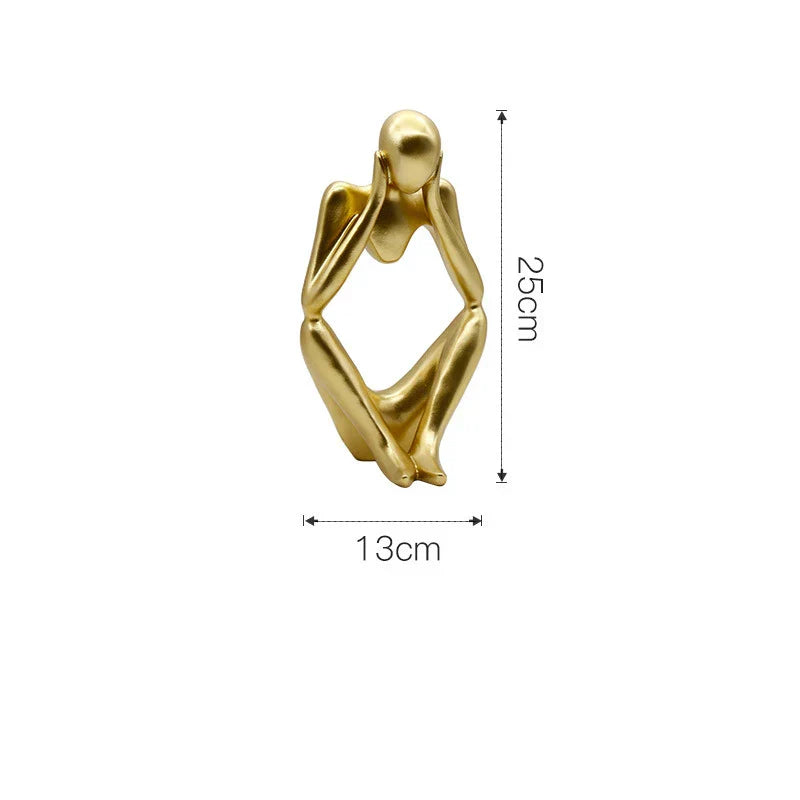 DecorBites™ Gold Resin Sculpture | Nordic Luxury Technology Decor for Home & Office