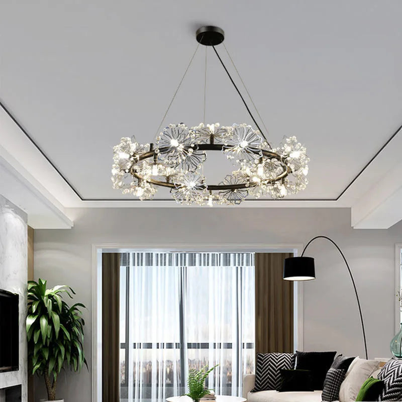 DecorBites™ ثريا ضوء LED على شكل زهرة الهندباء لغرفة المعيشة وغرفة النوم والمطعم بتصميم باقة