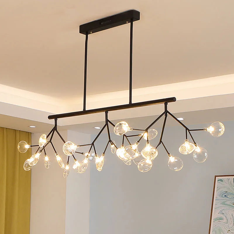 DecorBites™ ثريا Linear Firefly: إضاءة أنيقة على شكل غصن شجرة لديكور المنزل