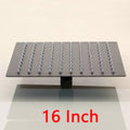 DecorBites™ 20 Inch Super Slim Matte Black Square Rain Shower Head by Stainless Steel