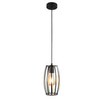 Vintage Black Geometric Iron Pendant Light