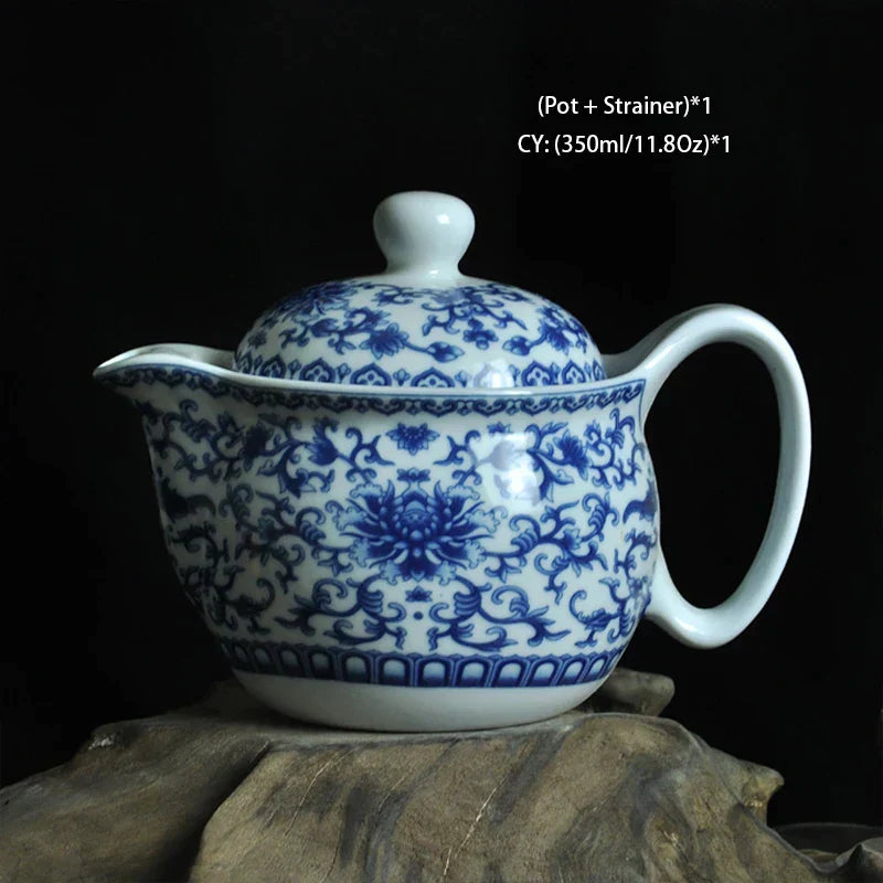 DecorBites™ Dragon Teapot Tea Set, Porcelain Kung Fu Teaware for Puer Oolong Ceremony