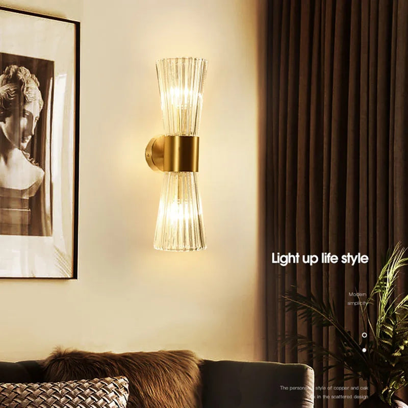 DecorBites™ Crystal Wall Sconce: Modern Home Indoor Lighting for Living Room, Staircase & Hallway