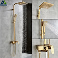 طقم دش DecorBites™ الذهبي مع دش مطري 8 بوصة، ودش يدوي مثبت على الحائط
