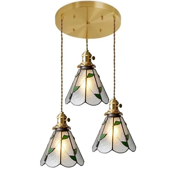 DecorBites™ مصباح معلق نحاسي زجاجي مع مفتاح خشبي: مصباح LED إسكندنافي حديث معلق