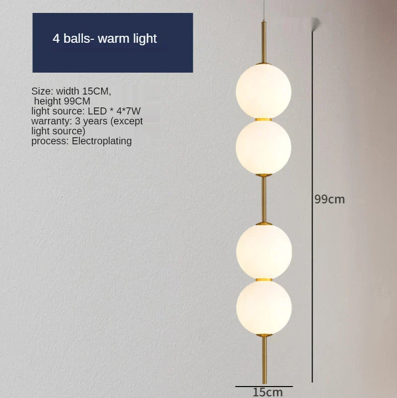DecorBites™ Glass Ball LED Pendant Lamps - Warm Milky White Hanging Lights