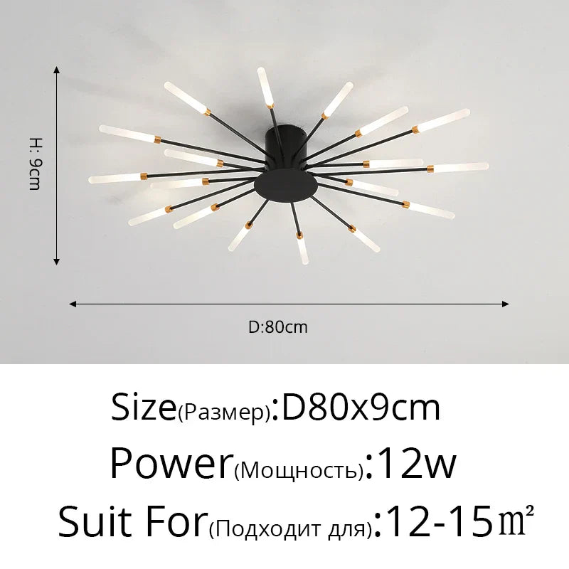 وحدة إضاءة سقف LED أكريليك DecorBites™ لغرفة النوم والردهة وغرفة المعيشة وغرف الأطفال، تصميم عصري لامع