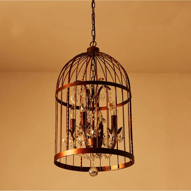 DecorBites™ Crystal Bird Cage Chandelier: Elegant Ceiling Light for Home, Restaurant, and Bar