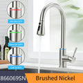 DecorBites™ Black Brass LED Kitchen Faucet, Single Handle Hot&Cold Water Mix Tap