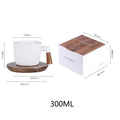 طقم إبريق شاي سيراميك ياباني من DecorBites™ بمقبض خشبي | زجاج البورسليكات المقاوم للحرارة