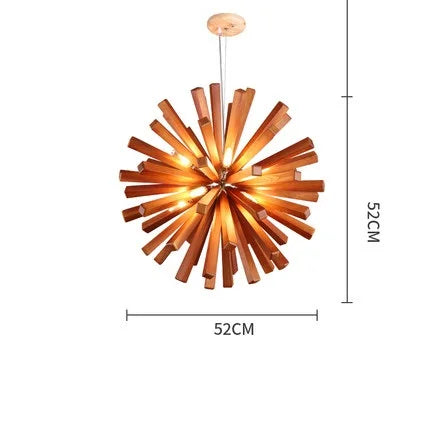 DecorBites™ Dandelion Wooden Pendant Lights - Solid Wood Hanging Lamps for Dining Room & Restaurant