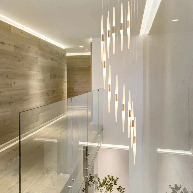 ثريا LED من DecorBites™: إضاءة سقف مذهلة لغرفة المعيشة وغرفة النوم والمطبخ، تصميم معلّق طويل